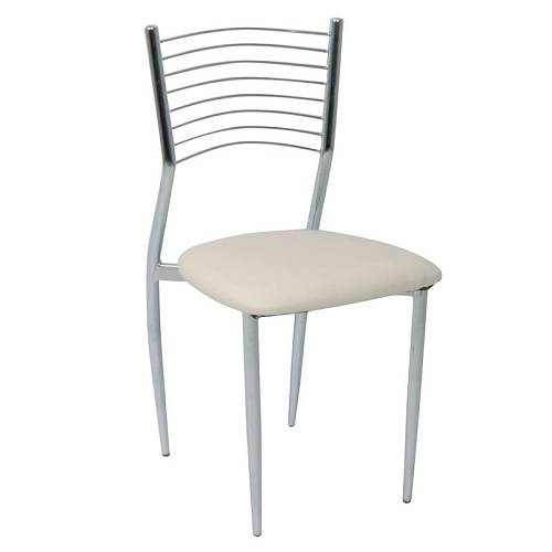 VIVIAN Καρέκλα Μέταλλο Χρώμιο, PVC Εκρού Ε-00007925 ΕΜ935,1 (ΣΕΤ ΤΩΝ 6)