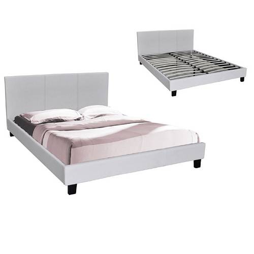 WILTON Κρεβάτι Διπλό για Στρώμα 140x190cm, Pu Άσπρο Ε-00019494 Ε8031,1