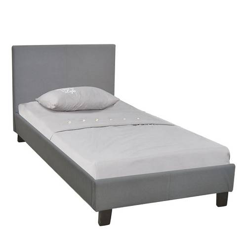WILTON Κρεβάτι Μονό, για Στρώμα 90x190cm, Ύφασμα Γκρι Ε-00022941 Ε8060,F2
