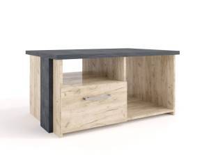 Τραπεζάκι σαλονιού Moon - Grey Craft Oak/Charcoal Flow (90x60x45)