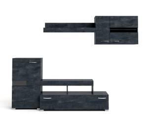 Σύνθεση σαλονιού Torino - Grey Craft Oak (260x40x180)