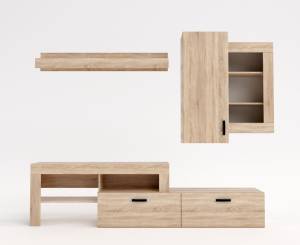 Σύνθεση σαλονιού Bari - Charcoal Flow (225x40x190)