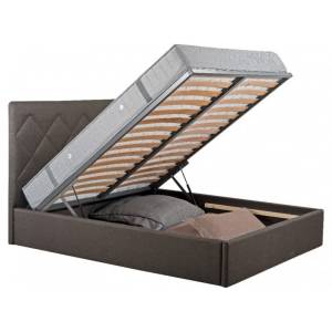 Κεβάτι ημίδιπλο με αποθηκευτικό χώρο Πωλίνα  - Καφέ (199x139x120)