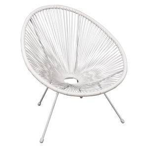 ACAPULCO Πολυθρόνα Μέταλλο Βαφή Άσπρο, Rattan Άσπρο Ε-00019719 Ε245,Α1