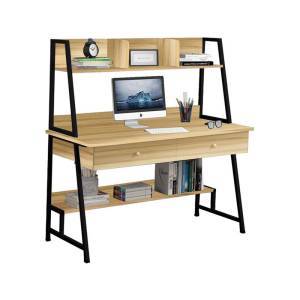 ΓΡΑΦΕΙΟ Η/Υ 2 Συρτάρια 2 Ράφια Μέταλλο Βαφή Μαύρο, MDF - Melamine Απόχρωση Sonoma Ε-00022716 ΕΟ405,3