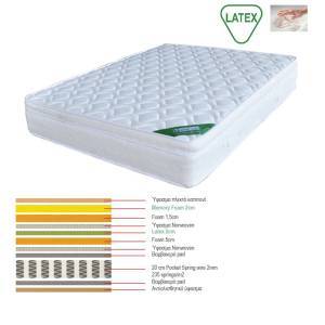 ΣΤΡΩΜΑ Memory Foam με Latex & Pocket Spring (42,7 Kg) Μονής Όψης Ε-00017795 Ε2019,40Β