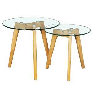 TARGET Τραπεζάκι Βοηθητικό Ξύλο - Γυαλί 8mm Ε-00016973 Ε7745,1