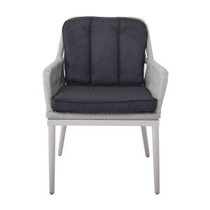 ALLEY Πολυθρόνα Τραπεζαρίας Κήπου ALU, Rope Grey 6mm, Μαξιλάρια Ανθρακί Ε-00024335 Ε6842,1