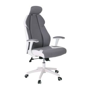 BF8300 Πολυθρόνα Γραφείου Διευθυντή, Microfiber Γκρι PU Άσπρο Ε-00020224 ΕΟ587,2