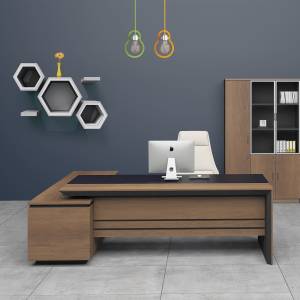 PROLINE Γραφείο Δεξιά Γωνία Απόχρωση Καρυδί Δρυς - Μαύρο Ε-00022189 ΕΟ810,R