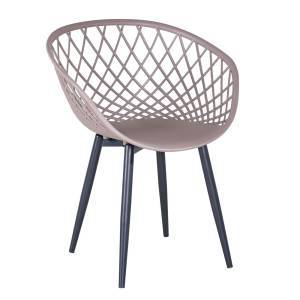 REX Πολυθρόνα Μέταλλο Βαφή Μαύρο, PP-UV Sand Beige (εκτός συσκευασίας) Ε-00024149 Ε373,3W