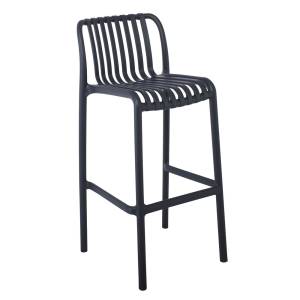 MODA Σκαμπό Bar Στοιβαζόμενο PP - UV Ανθρακί Ε-00024295 Ε3802,2