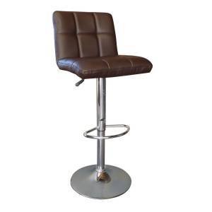 LINO Σκαμπό BAR με Πλάτη, Χρώμιο, PU Σκούρο Καφέ, Ρύθμιση Ύψους, Περιστρεφόμενο Ε-00012726 ΕΜ412,3 (ΣΕΤ ΤΩΝ 2)