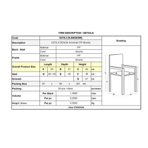 DENON Πολυθρόνα Στοιβαζόμενη Πολυπροπυλένιο (PP) Καφέ Mocha Ε-00020365 Ε376,3 (ΣΕΤ ΤΩΝ 4) DENON Πολυθρόνα Στοιβαζόμενη Πολυπροπυλένιο (PP) Καφέ Mocha Ε-00020365 Ε376,3 (ΣΕΤ ΤΩΝ 4)