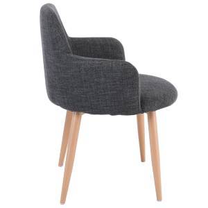 SOUL Πολυθρόνα Τραπεζαρίας Σαλονιού - Κουζίνας, Μέταλλο Βαφή Φυσικό, Ύφασμα Γκρι Ε-00020566 ΕΜ713,2 (ΣΕΤ ΤΩΝ 2)