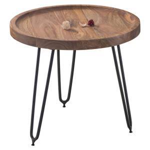 MATRI Τραπεζάκι Σαλονιού Καθιστικού, Μέταλλο Βαφή Μαύρο, Ξύλο Ακακία Φυσικό Ε-00021243 ΕΑ7076,2