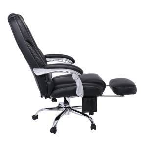 BF8550 Massage Relax Πολυθρόνα Γραφείου Διευθυντή, Βάση Χρώμιο με Υποπόδιο, Pu  Μαύρο Ε-00022920 ΕΟ284,1