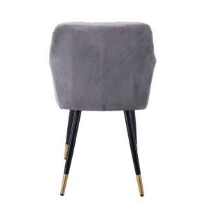 RENA Πολυθρόνα Μέταλλο Βαφή Μαύρο, Ύφασμα Velure, Απόχρωση Γκρι Ε-00024370 ΕΜ785,2 (ΣΕΤ ΤΩΝ 2)