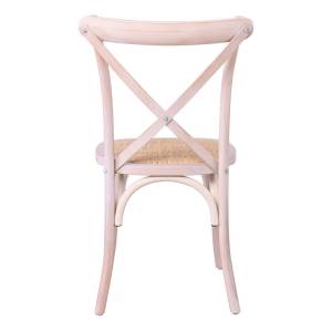 DESTINY Καρέκλα Τραπεζαρίας Οξιά Απόχρωση Decape Άσπρο, Κάθισμα Ψάθα, Στοιβαζόμενη Ε-00024504 Ε7020,4