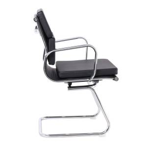 BF4800V Πολυθρόνα Γραφείου Επισκέπτη, Μέταλλο Χρώμιο, PU Μαύρο Ε-00011034 ΕΟ235 (ΣΕΤ ΤΩΝ 2)