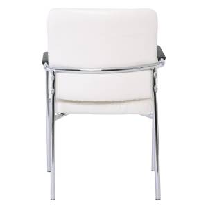 DENIM Πολυθρόνα Γραφείου Επισκέπτη Χρώμιο, Pu Άσπρο Ε-00018982 ΕΟ556,2W (ΣΕΤ ΤΩΝ 5)