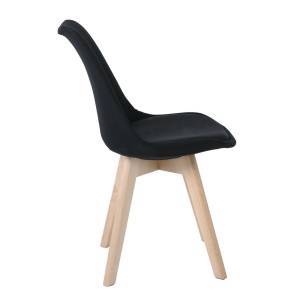 MARTIN Καρέκλα Οξιά Φυσικό, Ύφασμα Μαύρο, Αμοντάριστη Ταπετσαρία Ε-00022051 ΕΜ136,24F (ΣΕΤ ΤΩΝ 4)