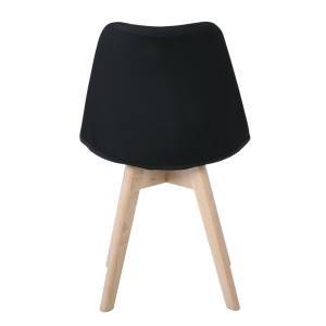 MARTIN Καρέκλα Οξιά Φυσικό, Ύφασμα Μαύρο, Αμοντάριστη Ταπετσαρία Ε-00022051 ΕΜ136,24F (ΣΕΤ ΤΩΝ 4)