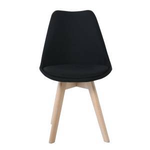 MARTIN Καρέκλα Οξιά Φυσικό, Ύφασμα Μαύρο, Αμοντάριστη Ταπετσαρία Ε-00022051 ΕΜ136,24F (ΣΕΤ ΤΩΝ 4)