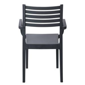 OLIMPIA Πολυθρόνα Τραπεζαρίας Κήπου Στοιβαζόμενη, PP - UV Protection, Απόχρωση Ανθρακί Ε-00022175 Ε339,2