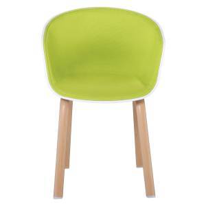 OPTIM Πολυθρόνα Μέταλλο Βαφή Φυσικό, PP Άσπρο, Ύφασμα Lime Ε-00022389 ΕΜ140,4F (ΣΕΤ ΤΩΝ 4)