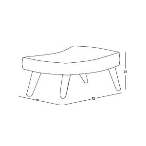 ALMA Σκαμπό - Υποπόδιο, Ύφασμα Velure Καφέ, Πόδια Φυσικό, K/D Ε-00022841 Ε7141,81