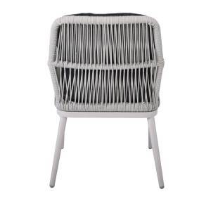 ALLEY Πολυθρόνα Τραπεζαρίας Κήπου ALU, Rope Grey 6mm, Μαξιλάρια Ανθρακί Ε-00024335 Ε6842,1