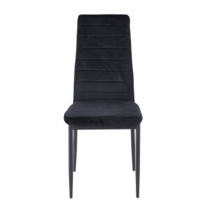 JETTA Καρέκλα Τραπεζαρίας Κουζίνας, Μέταλλο Βαφή Μαύρο Ύφασμα Velure Μαύρο (Συσκ.6) Ε-00024459 ΕΜ966Β,36V (ΣΕΤ ΤΩΝ 6)