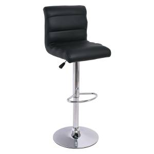 DYLAN Σκαμπό BAR με Πλάτη, Χρώμιο, PU Μαύρο, Ρυθμιζόμενο Ύψος, Περιστρεφόμενο Ε-00012636 ΕΜ112,1 (ΣΕΤ ΤΩΝ 2)