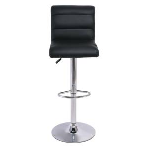DYLAN Σκαμπό BAR με Πλάτη, Χρώμιο, PU Μαύρο, Ρυθμιζόμενο Ύψος, Περιστρεφόμενο Ε-00012636 ΕΜ112,1 (ΣΕΤ ΤΩΝ 2)