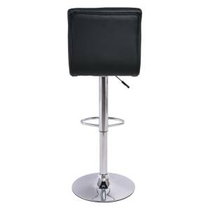 DYLAN Σκαμπό BAR με Πλάτη, Χρώμιο, PU Μαύρο, Ρυθμιζόμενο Ύψος, Περιστρεφόμενο Ε-00012636 ΕΜ112,1 (ΣΕΤ ΤΩΝ 2)