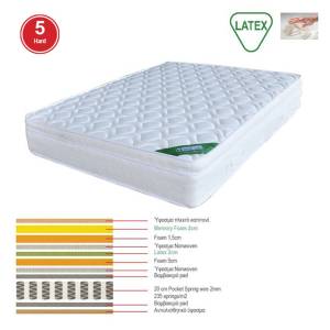 ΣΤΡΩΜΑ Memory Foam με Latex & Pocket Spring (42,7 Kg) Μονής Όψης Ε-00017795 Ε2019,40Β