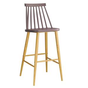 LAVIDA Σκαμπό BAR με Πλάτη, Μέταλλο Βαφή Φυσικό, PP Απόχρωση Sand Beige Ε-00017848 ΕΜ153,9 (ΣΕΤ ΤΩΝ 2)