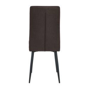 MINA Καρέκλα Tραπεζαρίας Κουζίνας, Μέταλλο Βαφή Μαύρο, Ύφασμα Σκούρο Καφέ Ε-00018969 ΕΜ761,3 (ΣΕΤ ΤΩΝ 6)