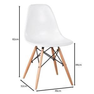 ART Wood Καρέκλα Τραπεζαρίας - Κουζίνας, Πόδια Οξιά, Κάθισμα PP Άσπρο - 1 Step K/D Ε-00019274 ΕΜ123,1W (ΣΕΤ ΤΩΝ 4)