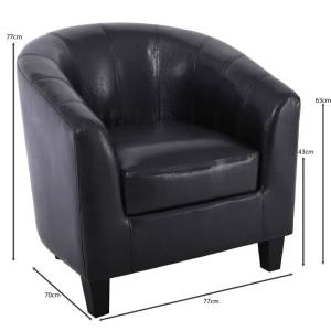 BOGA Πολυθρόνα Σαλονιού Καθιστικού, Pu Σκούρο Καφέ Ε-00019576 Ε7129,5W