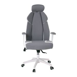 BF8300 Πολυθρόνα Γραφείου Διευθυντή, Microfiber Γκρι PU Άσπρο Ε-00020224 ΕΟ587,2