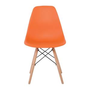 ART Wood Kαρέκλα Τραπεζαρίας - Κουζίνας, Πόδια Οξιά, Κάθισμα PP Πορτοκαλί - 1 Step K/D Ε-00020848 ΕΜ123,3W (ΣΕΤ ΤΩΝ 4)