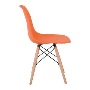 ART Wood Kαρέκλα Τραπεζαρίας - Κουζίνας, Πόδια Οξιά, Κάθισμα PP Πορτοκαλί - 1 Step K/D Ε-00020848 ΕΜ123,3W (ΣΕΤ ΤΩΝ 4)