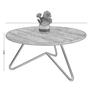 BORAL Τραπεζάκι Σαλονιού Καθιστικού, Μέταλλο Βαφή Μαύρο, Ξύλο Ακακία Φυσικό Ε-00021236 ΕΑ7074