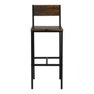 STAB Σκαμπό BAR με Πλάτη, Μέταλλο Βαφή Ανθρακί, Κάθισμα Απόχρωση Antique Brown Ε-00021322 ΕΜ9801 (ΣΕΤ ΤΩΝ 4)