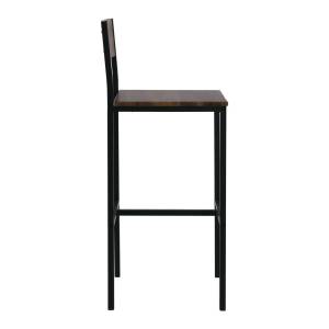 STAB Σκαμπό BAR με Πλάτη, Μέταλλο Βαφή Ανθρακί, Κάθισμα Απόχρωση Antique Brown Ε-00021322 ΕΜ9801 (ΣΕΤ ΤΩΝ 4)