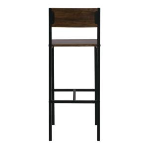 STAB Σκαμπό BAR με Πλάτη, Μέταλλο Βαφή Ανθρακί, Κάθισμα Απόχρωση Antique Brown Ε-00021322 ΕΜ9801 (ΣΕΤ ΤΩΝ 4)