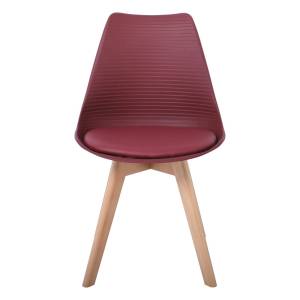 MARTIN STRIPE Καρέκλα Ξύλινο Πόδι, PP Μπορντώ Ε-00022614 ΕΜ136,02S (ΣΕΤ ΤΩΝ 4)