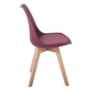 MARTIN STRIPE Καρέκλα Ξύλινο Πόδι, PP Μπορντώ Ε-00022614 ΕΜ136,02S (ΣΕΤ ΤΩΝ 4)